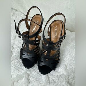 GUESS Women's Black Strappy heels size 5.5